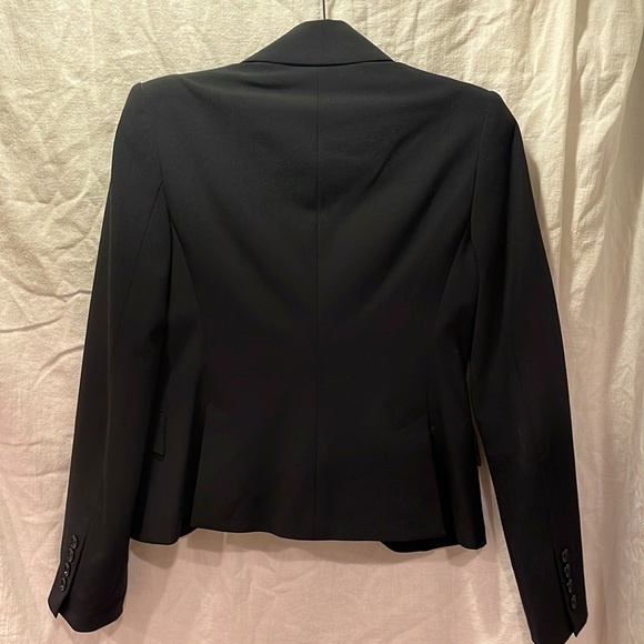 Express Tailored Suit Blazer | Cropped w Notch Collar | Single Button | Pockets - Picture 3 of 10